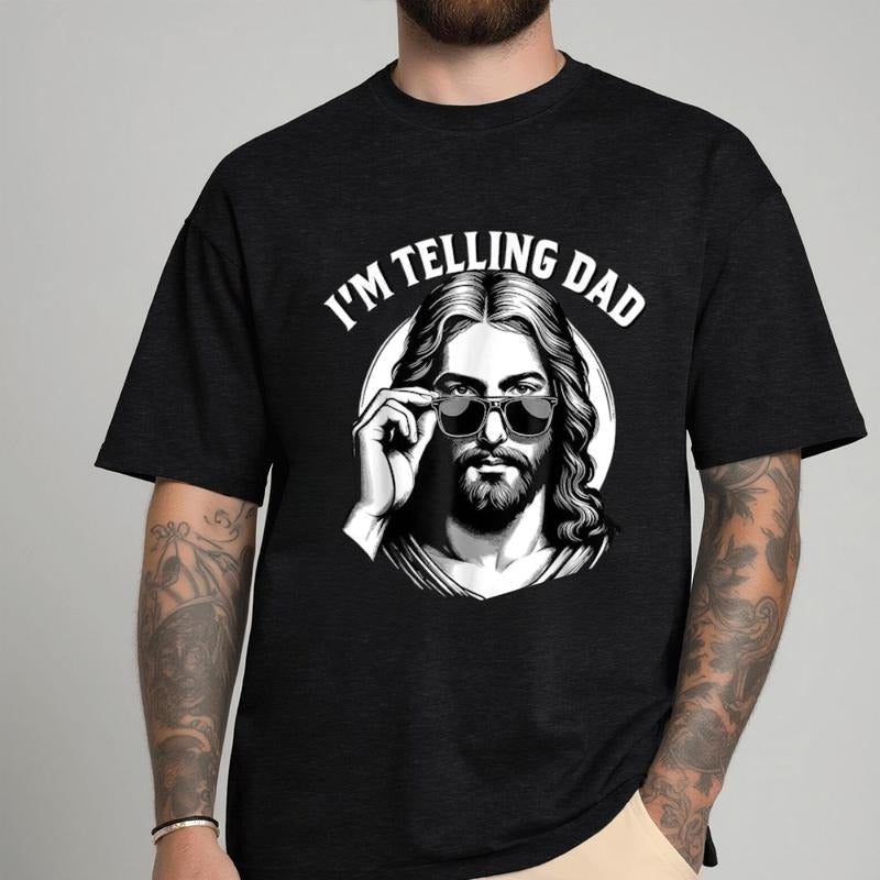 I M Telling Dad Funny Religious Christian Jesus Meme - Adult & Kids T-Shirts, Sweatshirts & Hoodies apparel design preview 1