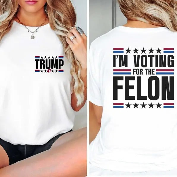 "I'M Voting Felon TrumM 2024 Vote Her Him - Adult & Kids T-Shirts, Sweatshirts & Hoodies apparel design preview 1