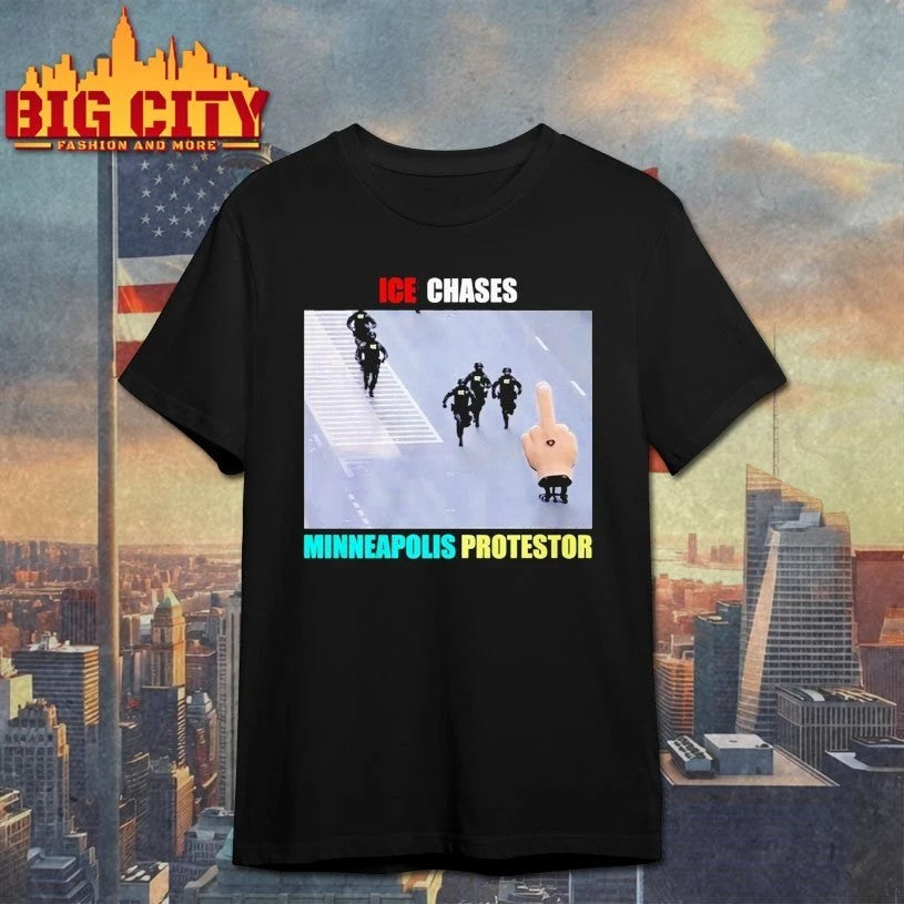 ICE Chases Minneapolis Protestor - Adult & Kids T-Shirts, Sweatshirts & Hoodies apparel design preview 1