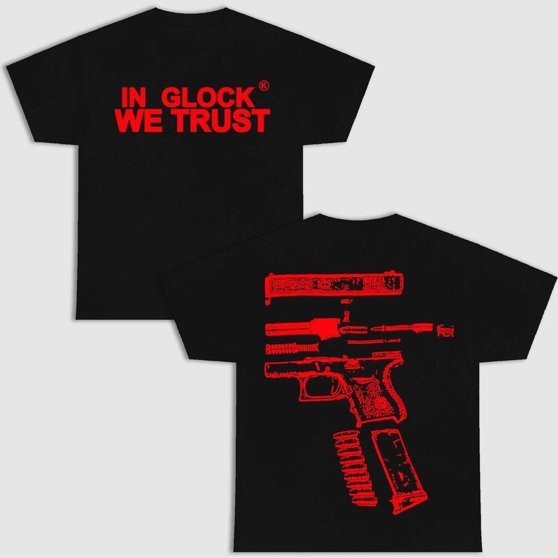 GLOCK WE TRUST DOUBLE SIDE BLACK VERSION - Adult & Kids T-Shirts, Sweatshirts & Hoodies apparel design preview 1