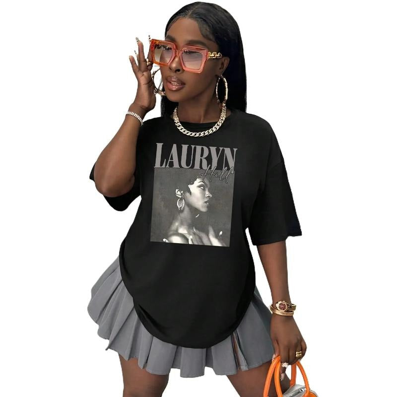 INAWLY Plus Size Lauryn Hill Print Short Sleeve - Adult & Kids T-Shirts, Sweatshirts & Hoodies apparel design preview 1