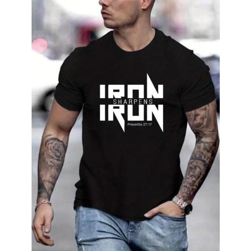 IRON SHARPENS Letter Print Creative Top Casual Short - Adult & Kids T-Shirts, Sweatshirts & Hoodies apparel design preview 1