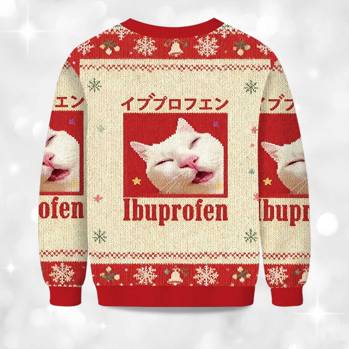 Ibuprofen Meme Cat Ugly Christmas Sweater - Holiday Gift product image 4