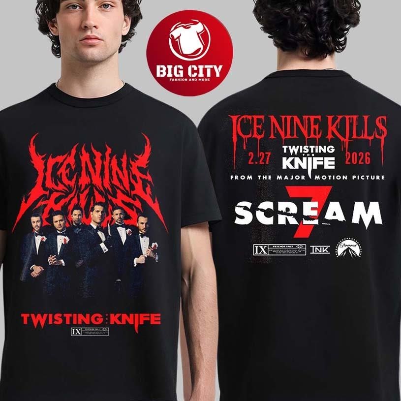 Ice Nine Kills X Scream 7 Nightmare On The Knife Part - Adult & Kids T-Shirts, Sweatshirts & Hoodies apparel design preview 1