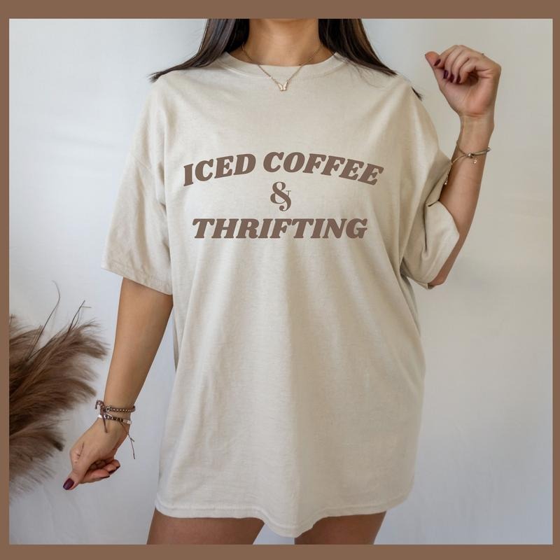 Iced Coffee Thrifting Top Womenswear Casual Spring - Adult & Kids T-Shirts, Sweatshirts & Hoodies apparel design preview 1