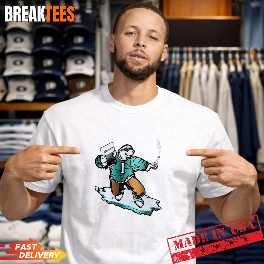 Icee Bear Smoking Newport cigarettes pack - Adult & Kids T-Shirts, Sweatshirts & Hoodies apparel design preview 1
