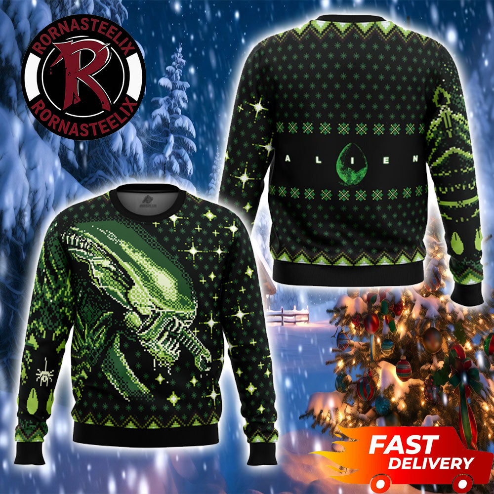 Iconic Gift Christmas Xenomorph Alien Ugly Christmas Sweater - Holiday Gift product image