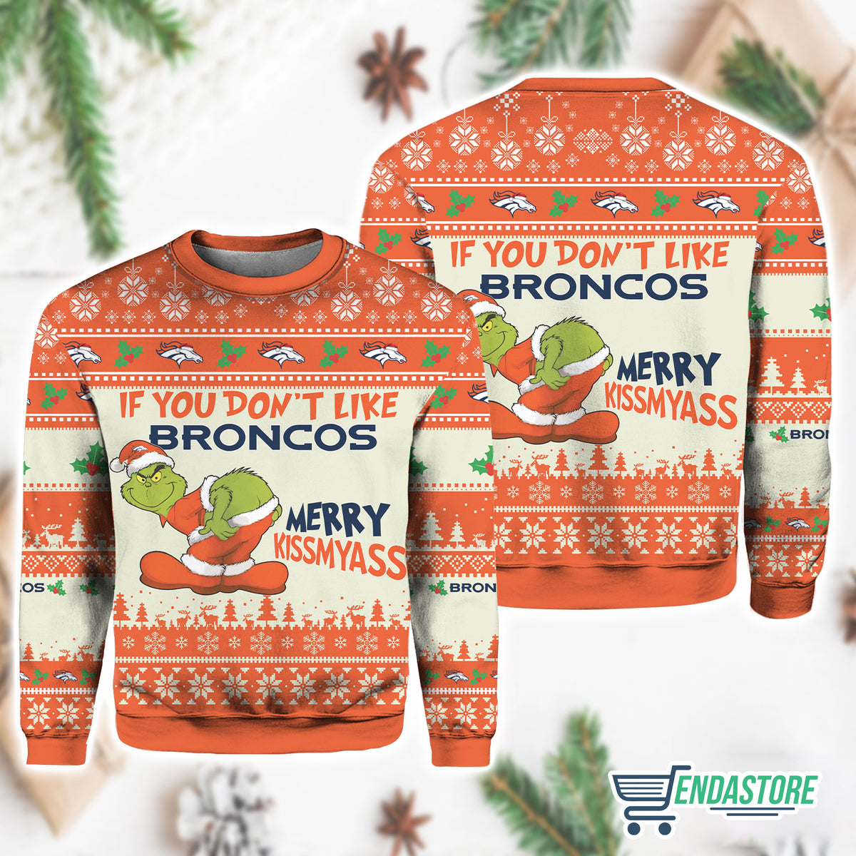 If You Don’t Like Broncos Grnch 3D Ugly Christmas Sweater - Holiday Gift product image