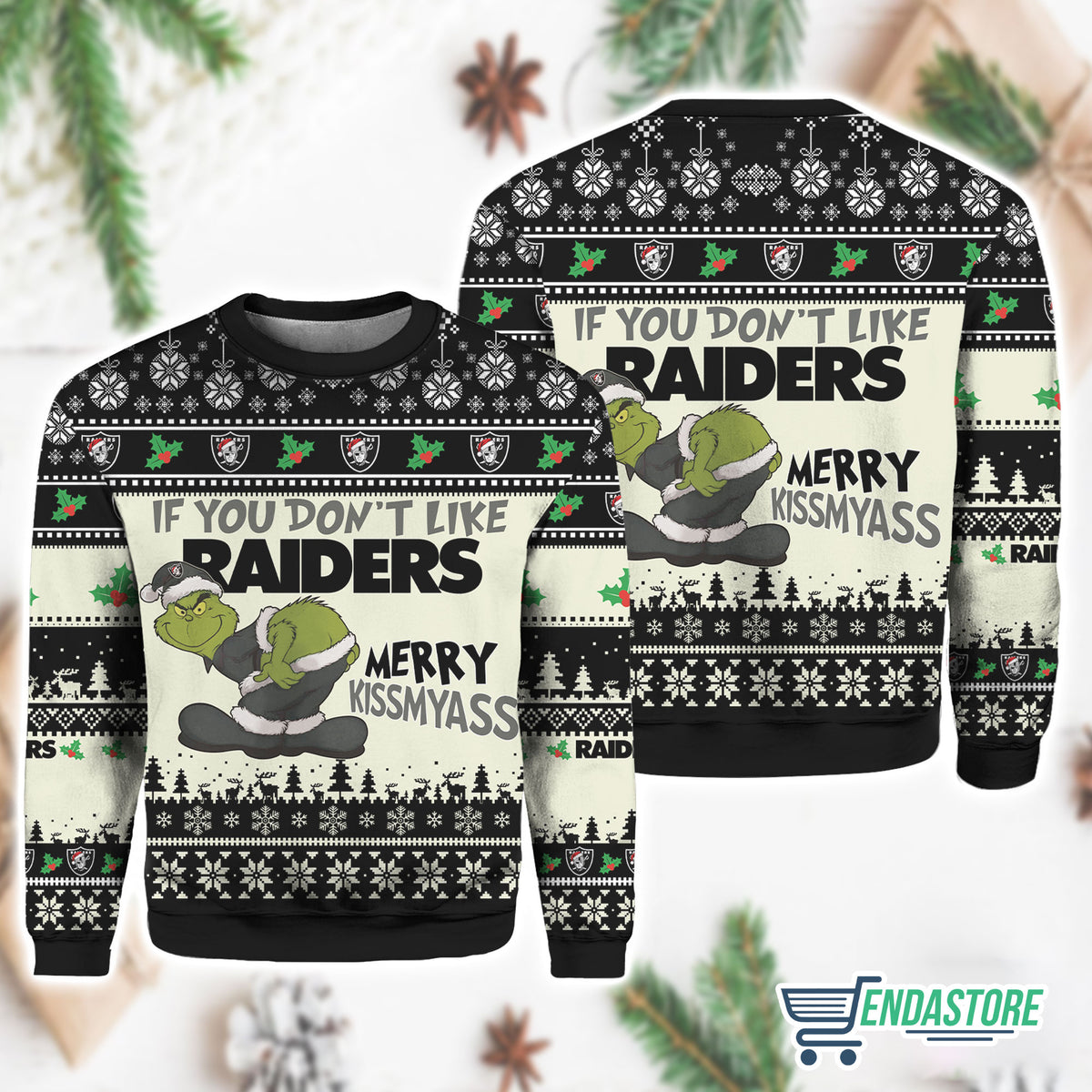If You Don’t Like Raiders Merry Kissmyass 3D Ugly Christmas Sweater - Gift Idea product image