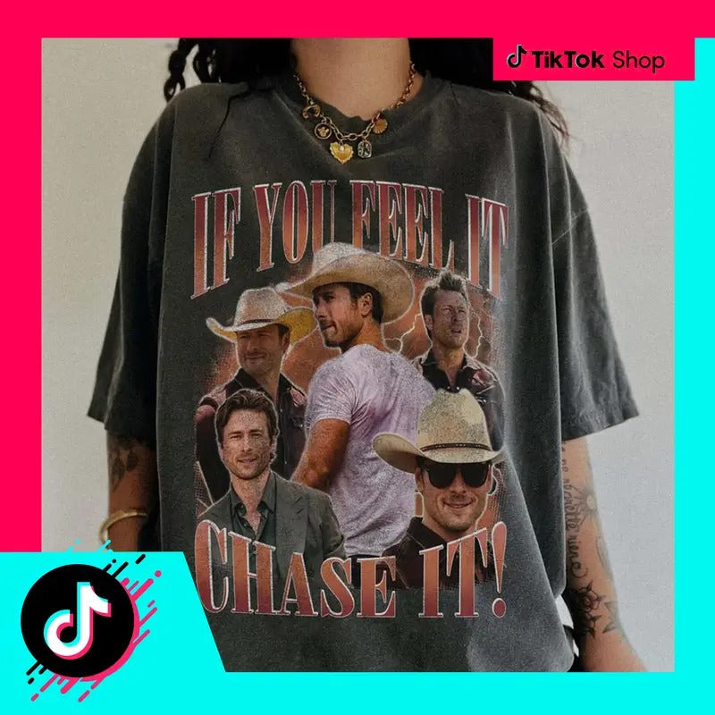 If You Feel Chase Ver 3 Gildan Glen Powell Softstyle - Adult & Kids T-Shirts, Sweatshirts & Hoodies apparel design preview 1