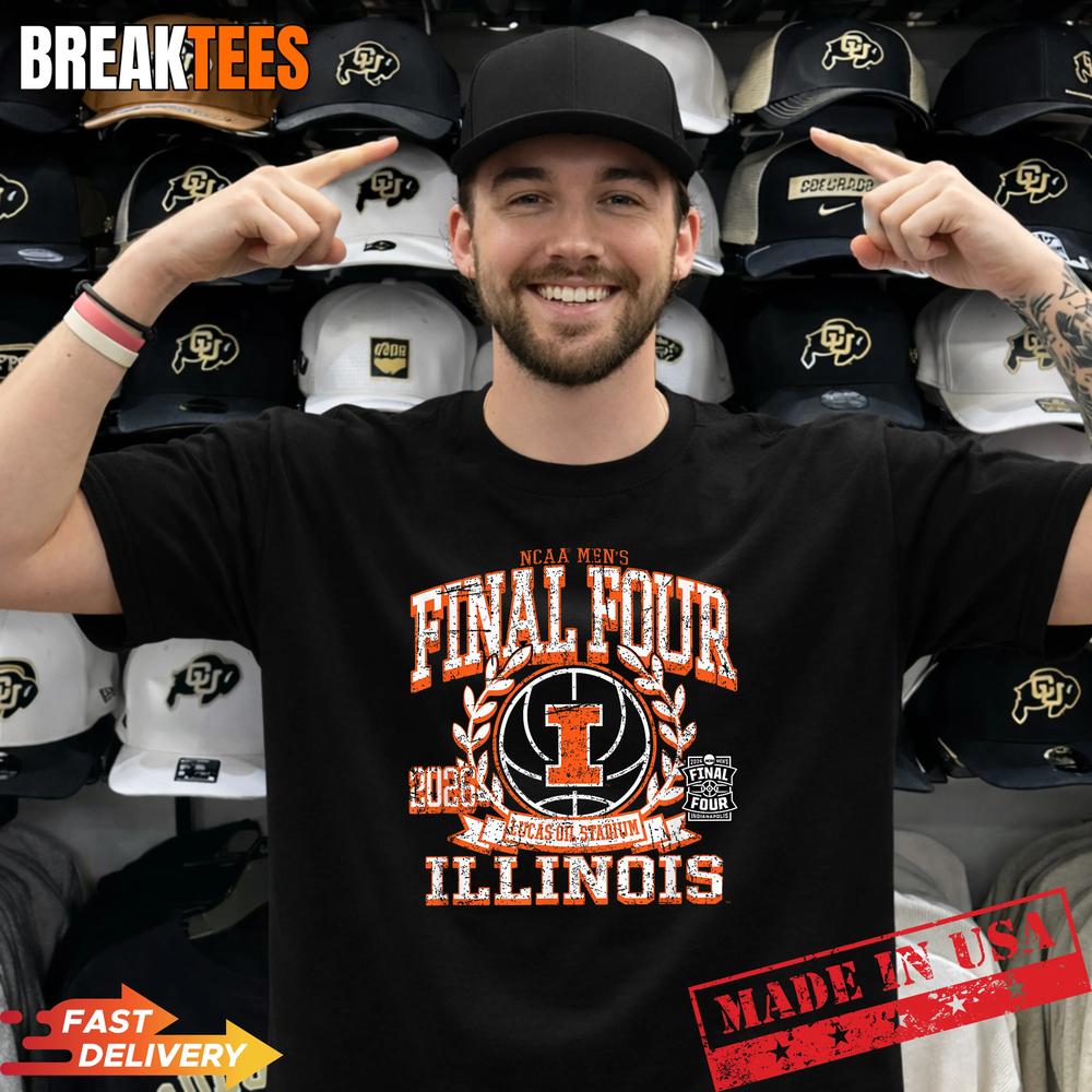 Illinois Illini Final Four 2026 Men's Basketball - Adult & Kids T-Shirts, Sweatshirts & Hoodies apparel design preview 1