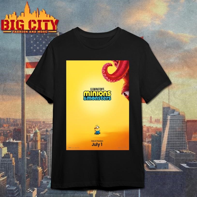 Illumination's Minions And Monsters Official Poster - Adult & Kids T-Shirts, Sweatshirts & Hoodies apparel design preview 1