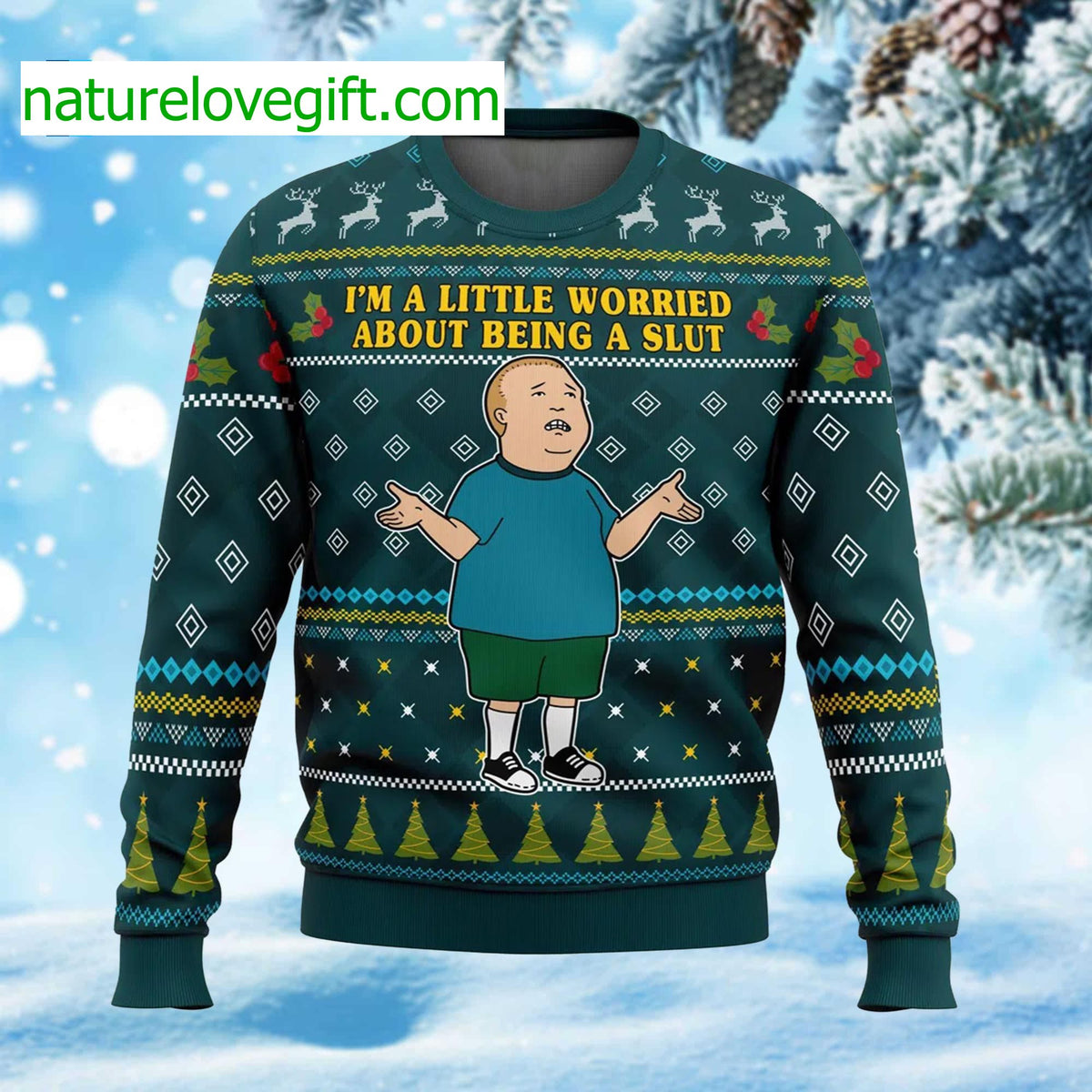 I’m A Little Worried King Of The Hill Ugly Christmas Sweater - Holiday Gift product image