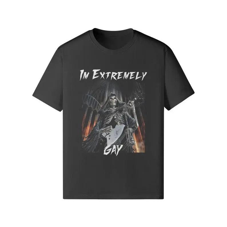Im Extremely Gay Funny Meme Male Female Round Neck - Adult & Kids T-Shirts, Sweatshirts & Hoodies apparel design preview 1