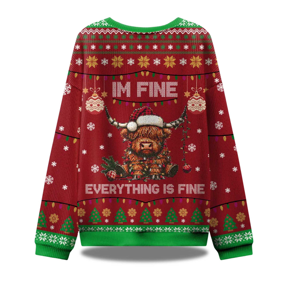 I’m Fine Everything Is Fine Ugly Christmas Sweater - Holiday Gift product image 4