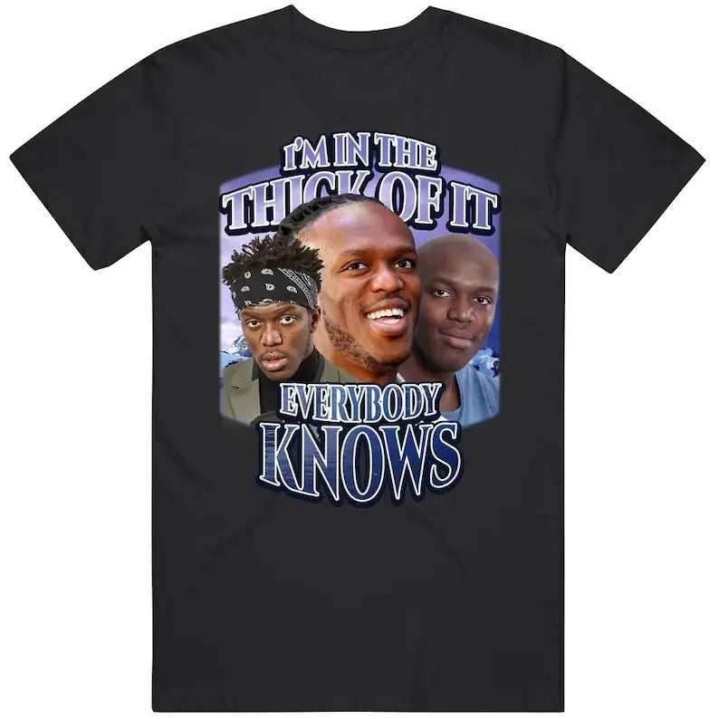 Im Thick Everybody Knows Ksi Song Meme Tiktok Joke - Adult & Kids T-Shirts, Sweatshirts & Hoodies apparel design preview 1
