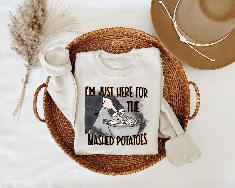 Im Just Here Mashed Potatoes Funny Thanksgiving Fall - Adult & Kids T-Shirts, Sweatshirts & Hoodies apparel design preview 1
