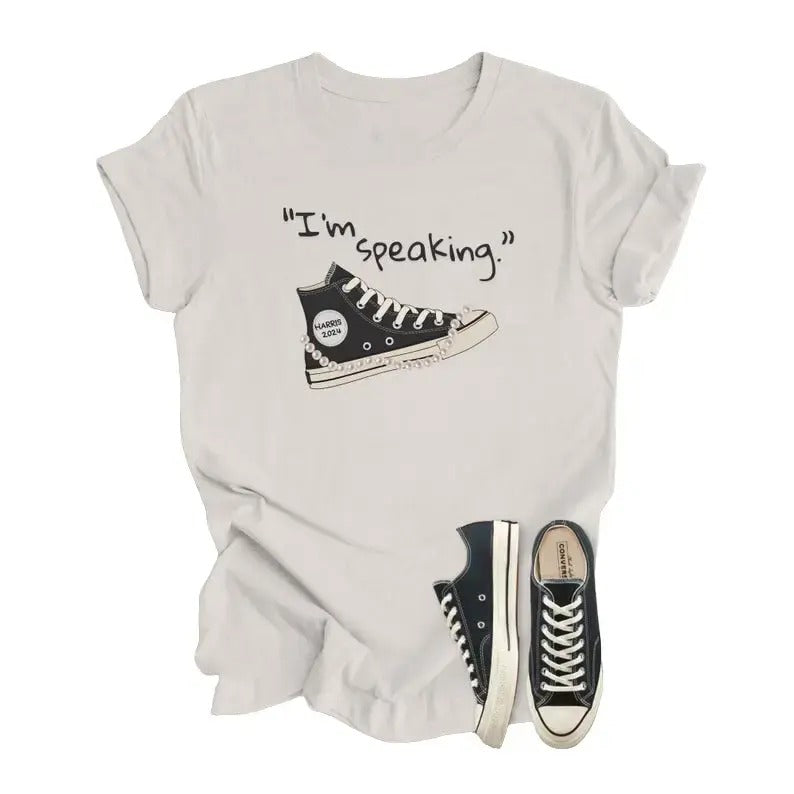 Im Speaking Kamala Harris Support 2024 Pearls Chucks - Adult & Kids T-Shirts, Sweatshirts & Hoodies apparel design preview 1