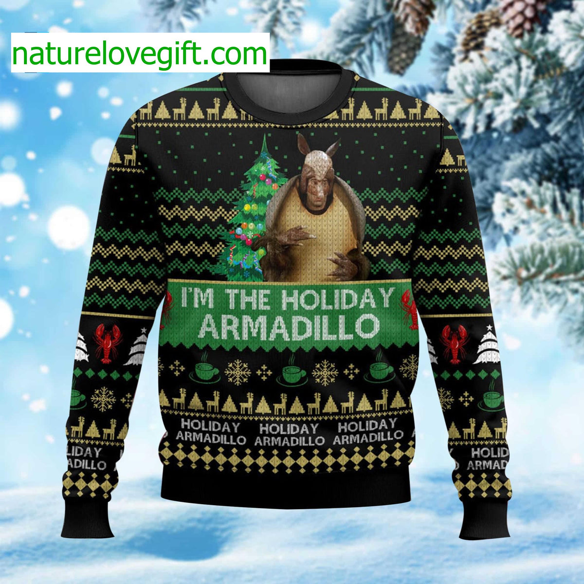 I’m The Holiday Armadillo Ross Ugly Christmas Sweater - Holiday Gift product image