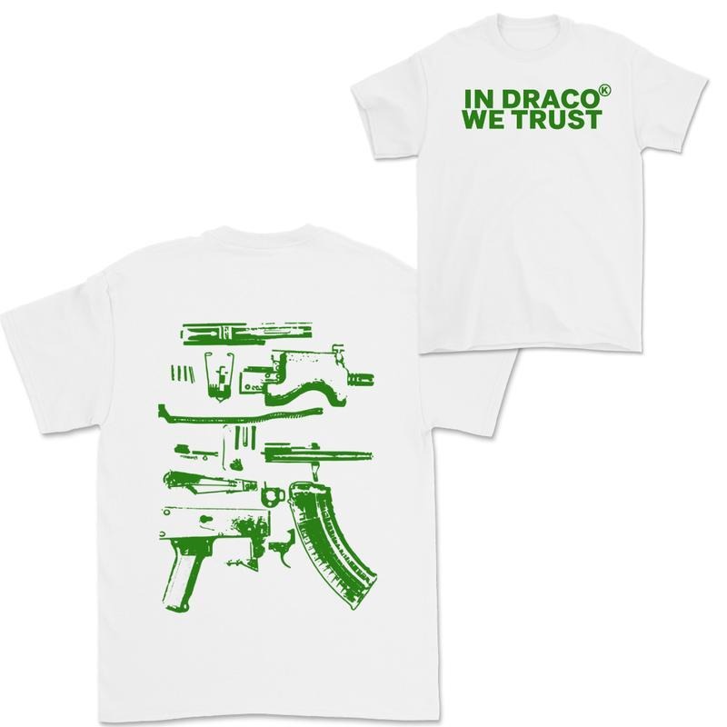Draco We Trust Double Sided Glock Lover Vintage - Adult & Kids T-Shirts, Sweatshirts & Hoodies apparel design preview 1