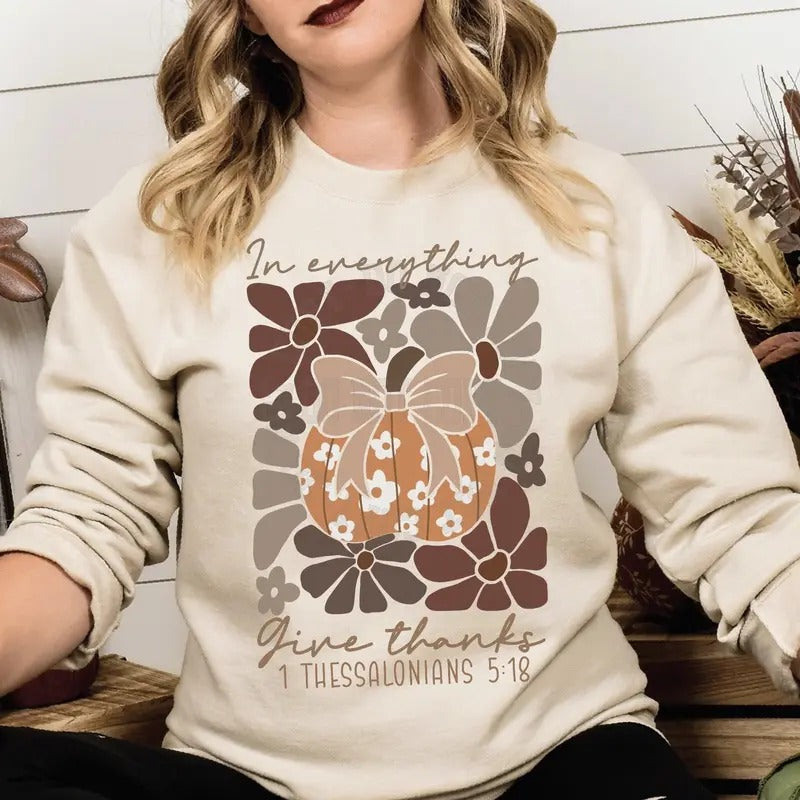 Everything Give Thanks Thanksgiving - Adult & Kids T-Shirts, Sweatshirts & Hoodies apparel design preview 1