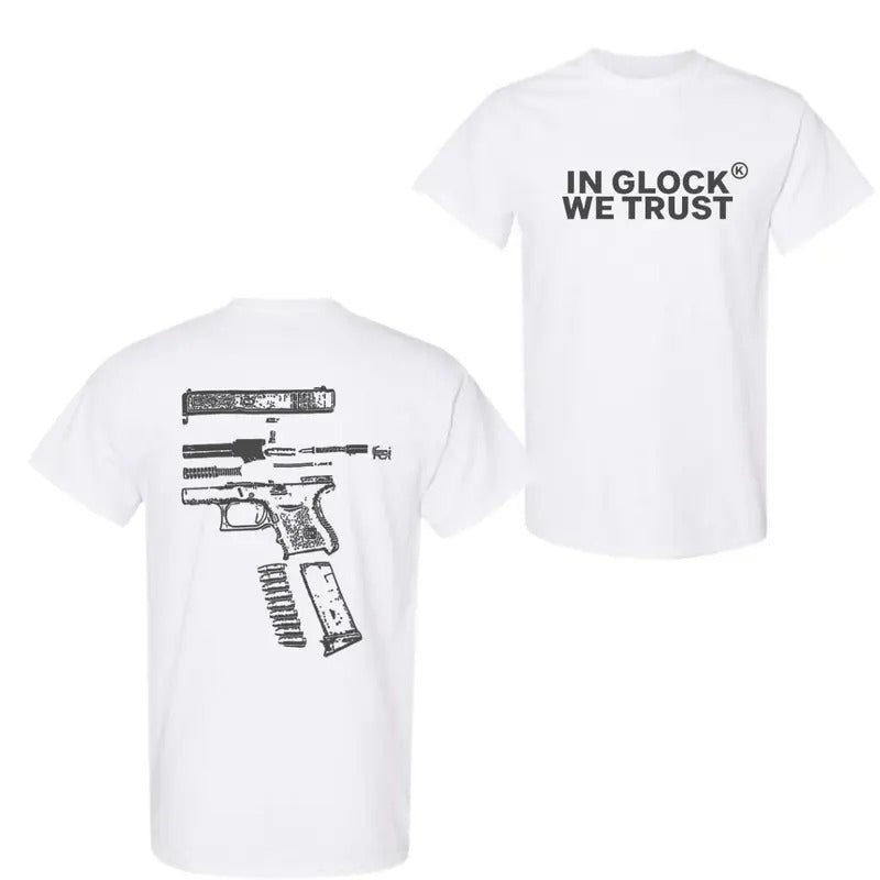 Glock We Trust Double Sided Vintage - Adult & Kids T-Shirts, Sweatshirts & Hoodies apparel design preview 1
