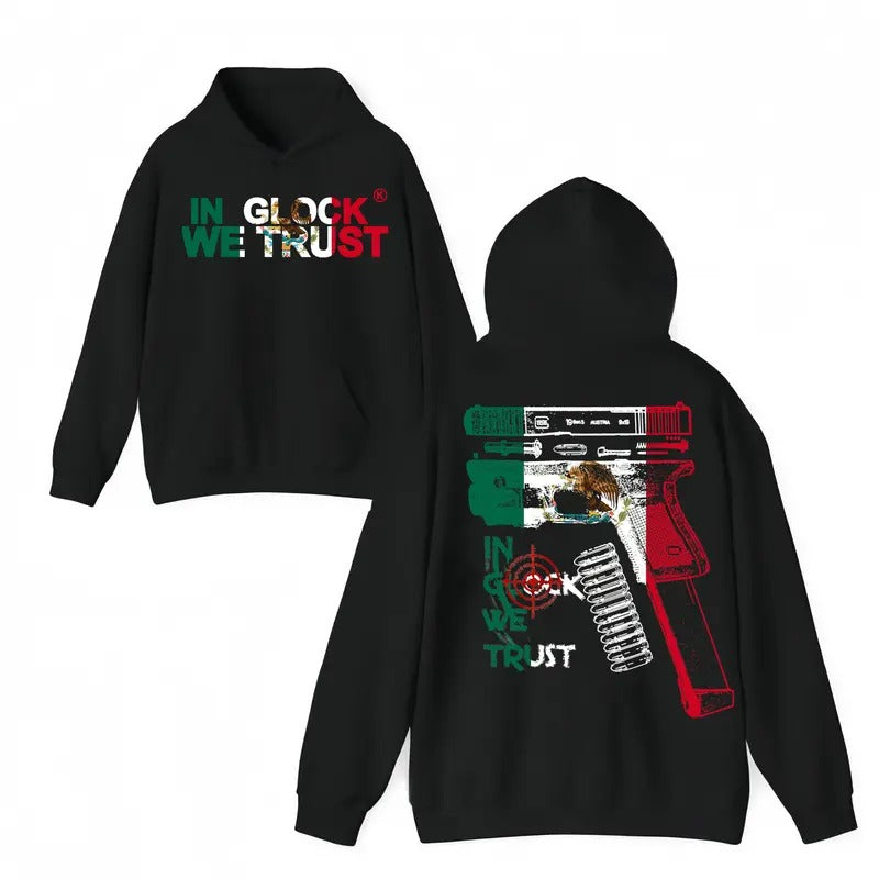 Glock We Trust MEXICAN Flag Classic Fit Menswear Soft - Adult & Kids T-Shirts, Sweatshirts & Hoodies apparel design preview 1
