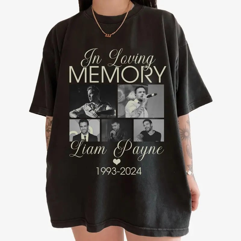 Loving Memory Liam Payne 1993 2024 Vintage Retro - Adult & Kids T-Shirts, Sweatshirts & Hoodies apparel design preview 1