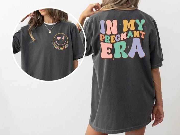My Pregnant Era Pregnancy Reveal Announcement New Mom - Adult & Kids T-Shirts, Sweatshirts & Hoodies apparel design preview 1