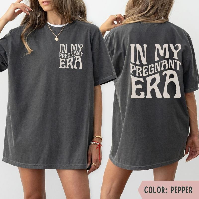 My Pregnant Pregnancy Announcement Retro New Mom - Adult & Kids T-Shirts, Sweatshirts & Hoodies apparel design preview 1