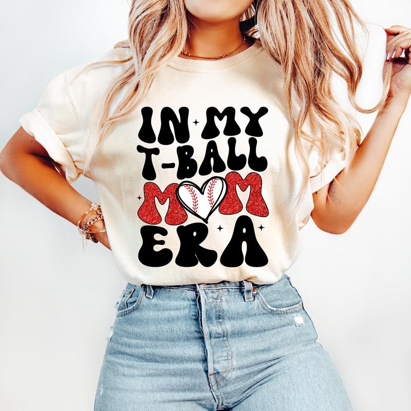 My T Ball Mom Era Baseball Sports - Adult & Kids T-Shirts, Sweatshirts & Hoodies apparel design preview 1