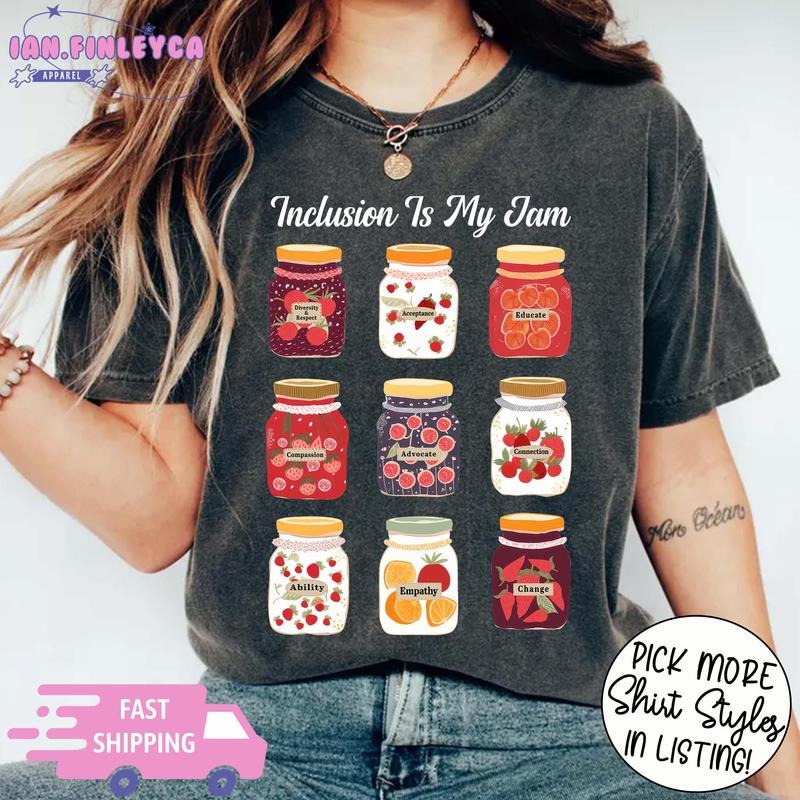 Inclusion Is My Jam Neurodiversity Education Teacher - Adult & Kids T-Shirts, Sweatshirts & Hoodies apparel design preview 1