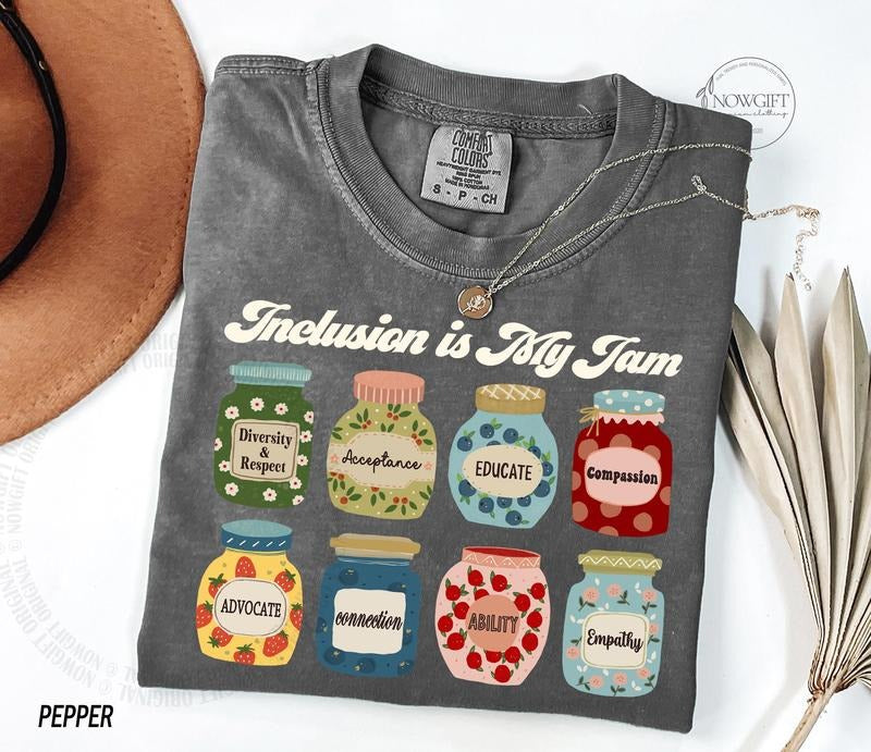 Inclusion Neurodiversity Is My Jam Education Teacher - Adult & Kids T-Shirts, Sweatshirts & Hoodies apparel design preview 1