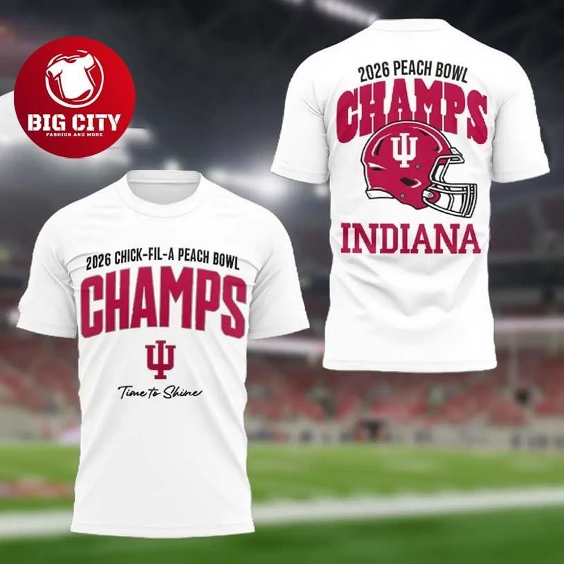 Indiana University Hoosiers 2026 Peach Bowl Champions - Adult & Kids T-Shirts, Sweatshirts & Hoodies apparel design preview 1