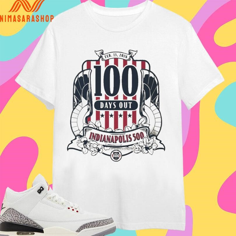 Indianapolis 500 100 Days Out Feb 13 2026 - Adult & Kids T-Shirts, Sweatshirts & Hoodies apparel design preview 1