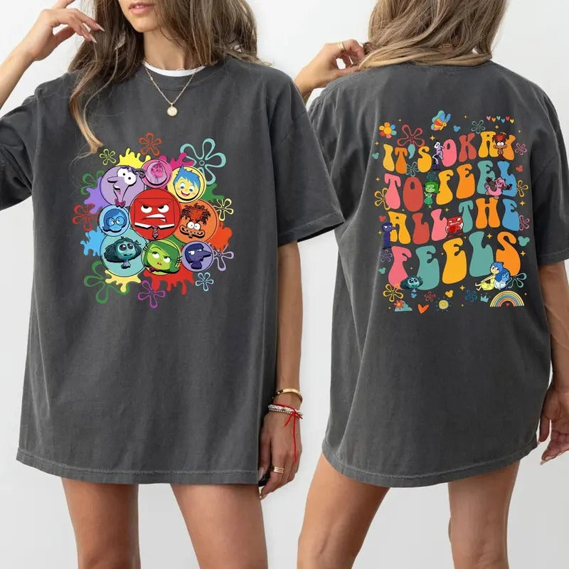 Inside Out ''S Okay Feel All Feels' Mental Health - Adult & Kids T-Shirts, Sweatshirts & Hoodies apparel design preview 1