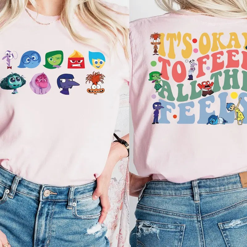 Inside Out 'S Okay Feel All Feels Mental Health - Adult & Kids T-Shirts, Sweatshirts & Hoodies apparel design preview 1