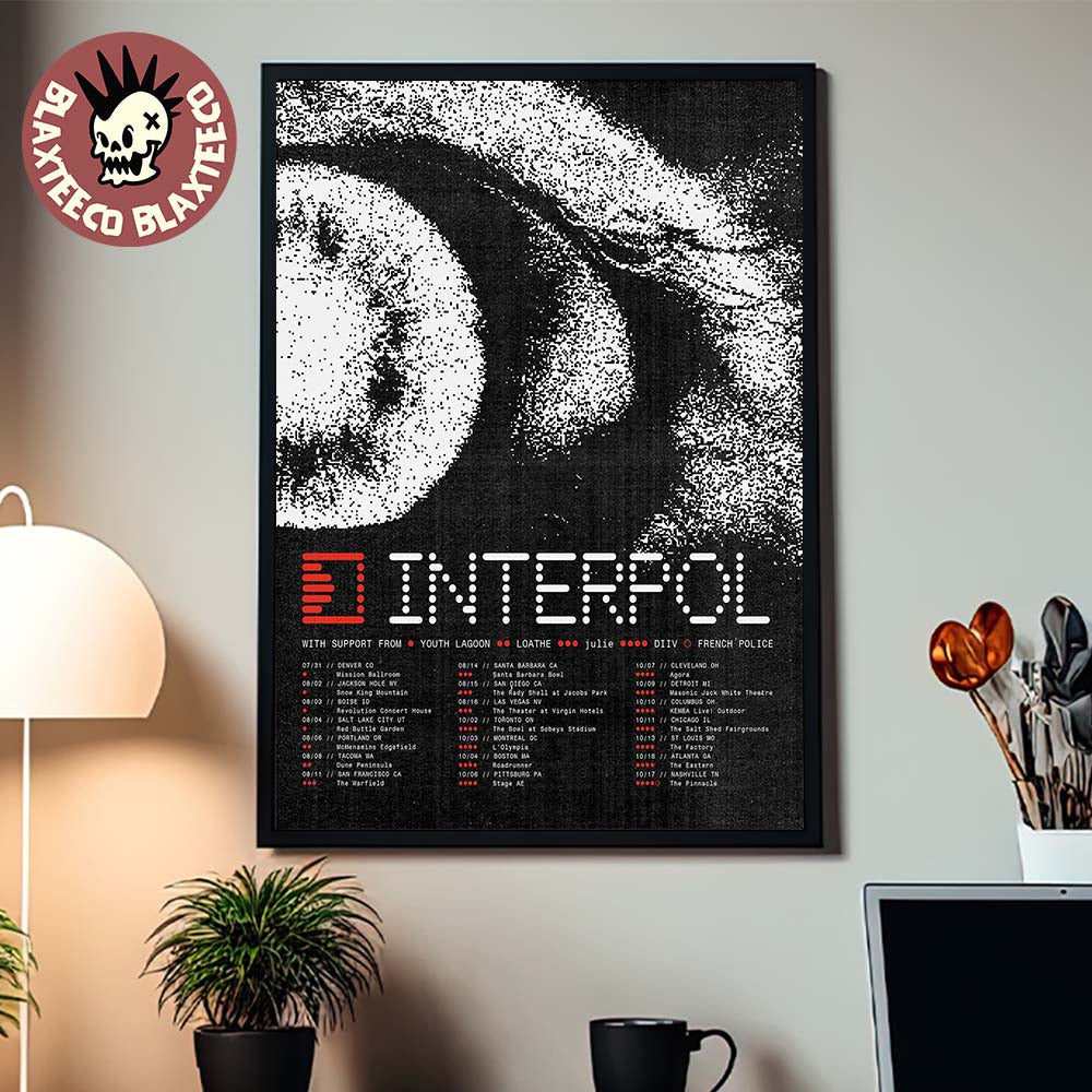 Interpol 2026 North America Tour Schedule Dates Decor - Adult & Kids T-Shirts, Sweatshirts & Hoodies apparel design preview 1