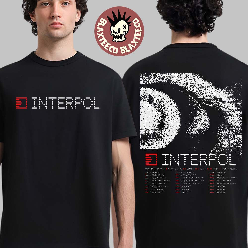 Interpol 2026 North America Tour Schedule Dates Two - Adult & Kids T-Shirts, Sweatshirts & Hoodies apparel design preview 1