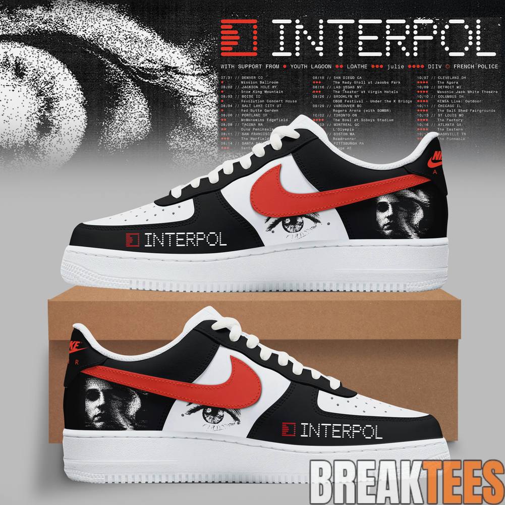 Interpol 2026 North American Tour Custom Air Force 1 - Adult & Kids T-Shirts, Sweatshirts & Hoodies apparel design preview 1