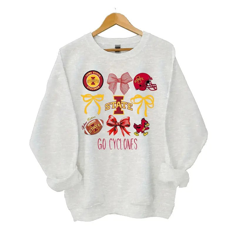 Iowa State Cyclones Coquette Football Menswear Tops - Adult & Kids T-Shirts, Sweatshirts & Hoodies apparel design preview 1