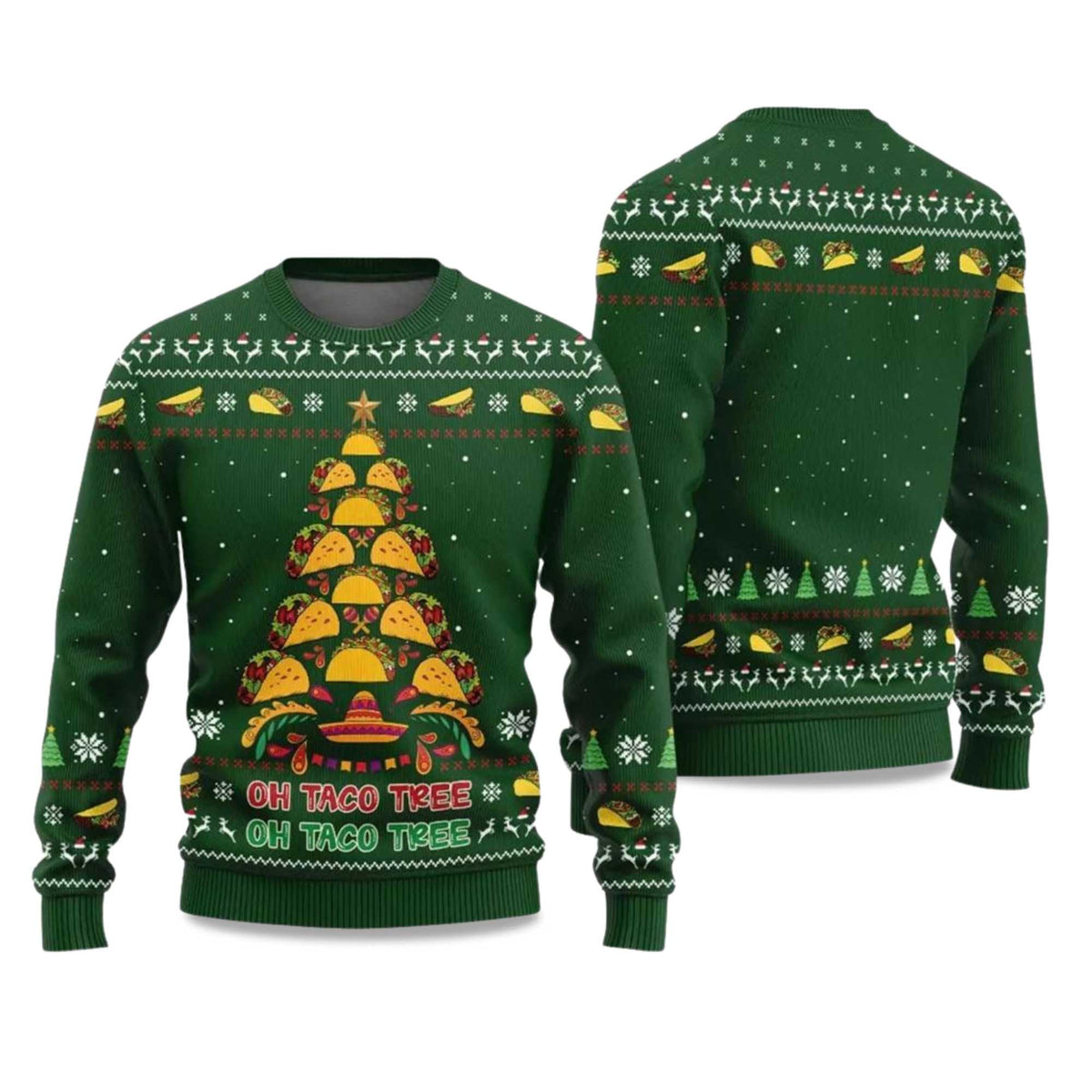 Oh Taco Tree Ugly Christmas Sweater - Holiday Gift product image