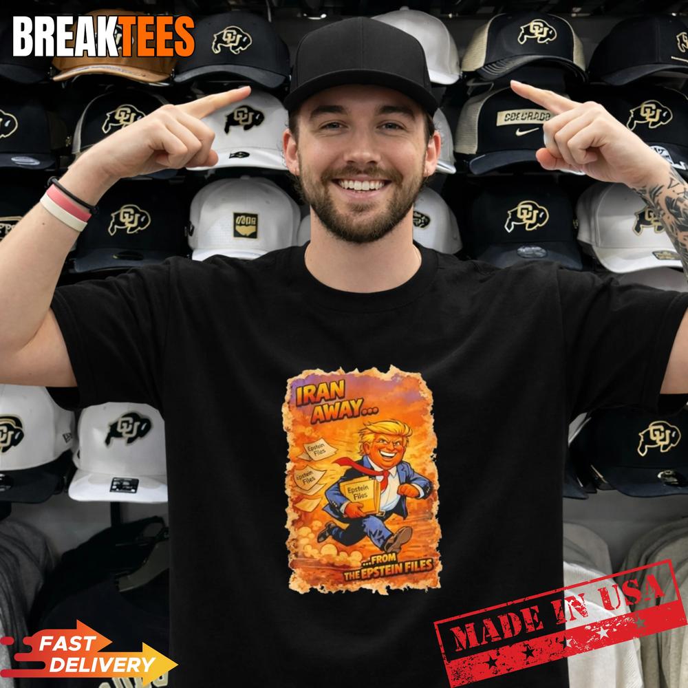 Iran Away From the Epstein Files Trump Cartoon - Adult & Kids T-Shirts, Sweatshirts & Hoodies apparel design preview 1