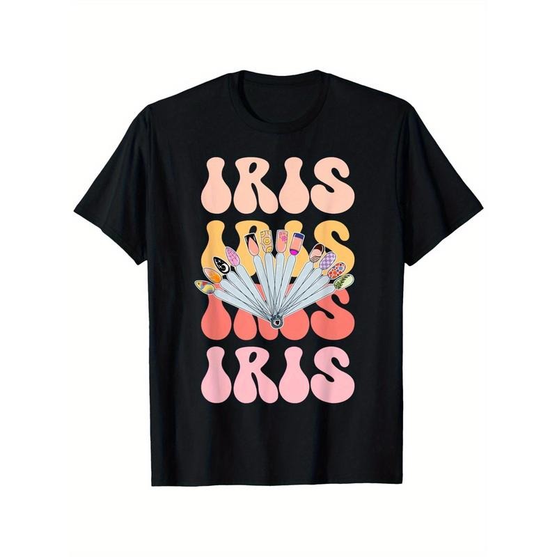 Iris Retro Nail Art 100% Cotton Casual Crew Neck - Adult & Kids T-Shirts, Sweatshirts & Hoodies apparel design preview 1