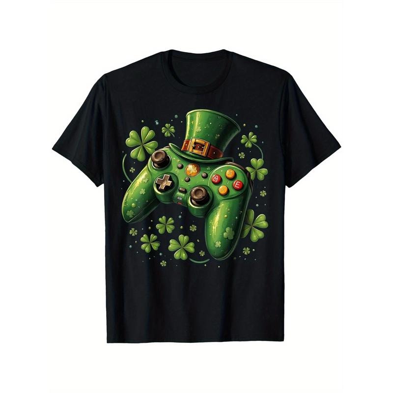 [Irish Gamer St Patricks Day Video Game Controller - Adult & Kids T-Shirts, Sweatshirts & Hoodies apparel design preview 1