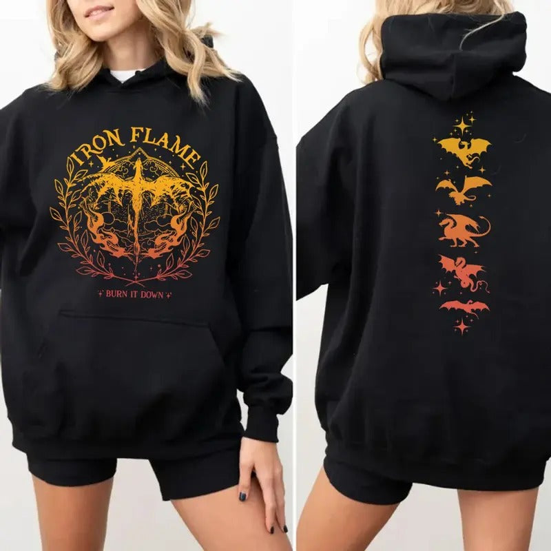 Iron Flame Fourth Wing Rebecca Yarros Dragon Rider - Adult & Kids T-Shirts, Sweatshirts & Hoodies apparel design preview 1