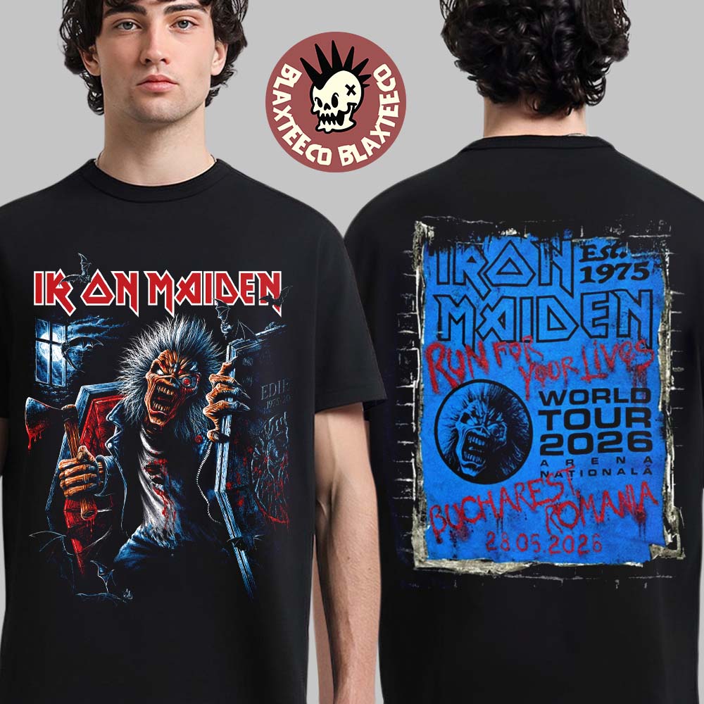 Iron Maiden Bucharest Romania 2026 Tour Exclusive - Adult & Kids T-Shirts, Sweatshirts & Hoodies apparel design preview 1