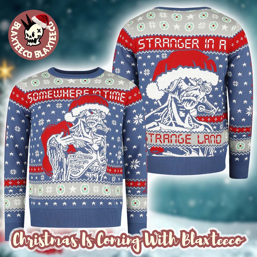 Iron Maiden Future Eddie Somewhere In Time Stranger In A Strange Land Ugly Christmas Sweater - Holiday Gift product image
