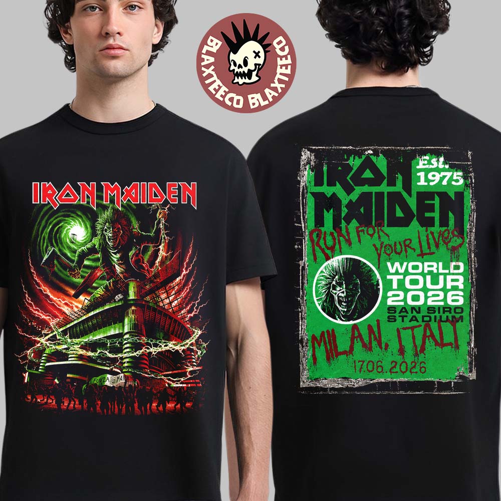 Iron Maiden Italy 2026 Tour Exclusive Event For Milan - Adult & Kids T-Shirts, Sweatshirts & Hoodies apparel design preview 1