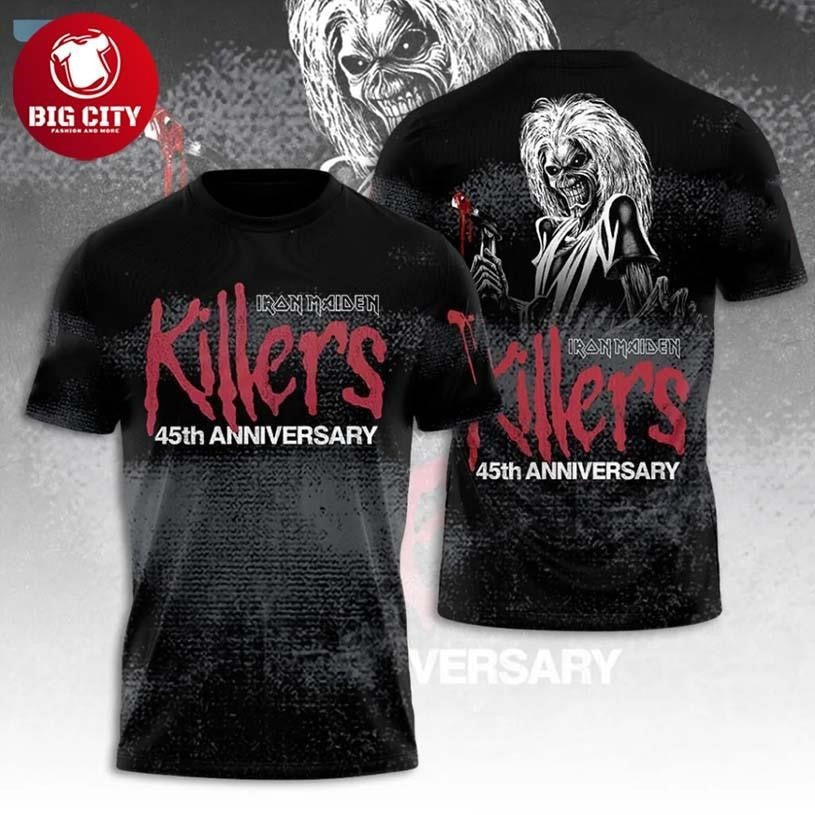 Iron Maiden Music Killers 45Th Anniversary Two Sided - Adult & Kids T-Shirts, Sweatshirts & Hoodies apparel design preview 1